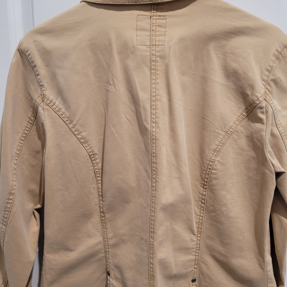 Vintage Gloria Vanderbilt Beige Cotton Blazer Jacket - Picture 4 of 4